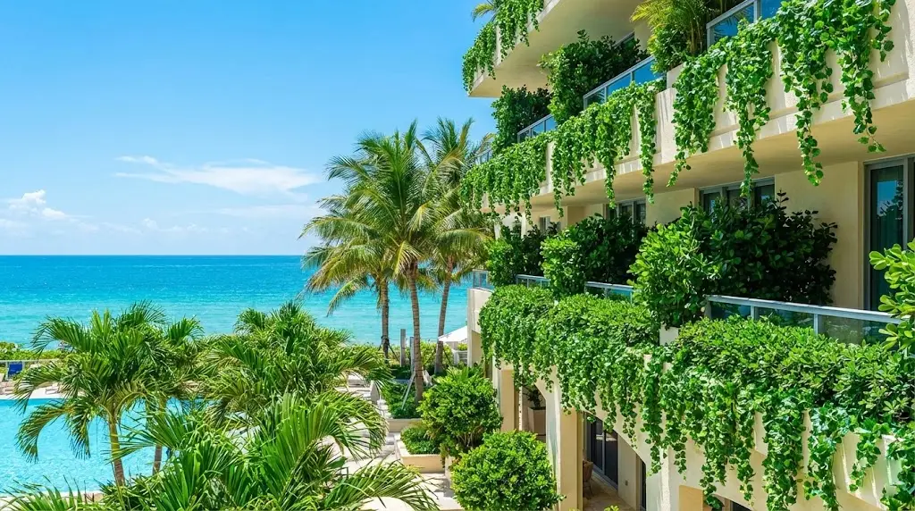 Artificial leaves undergoing UV testing in a lab environment