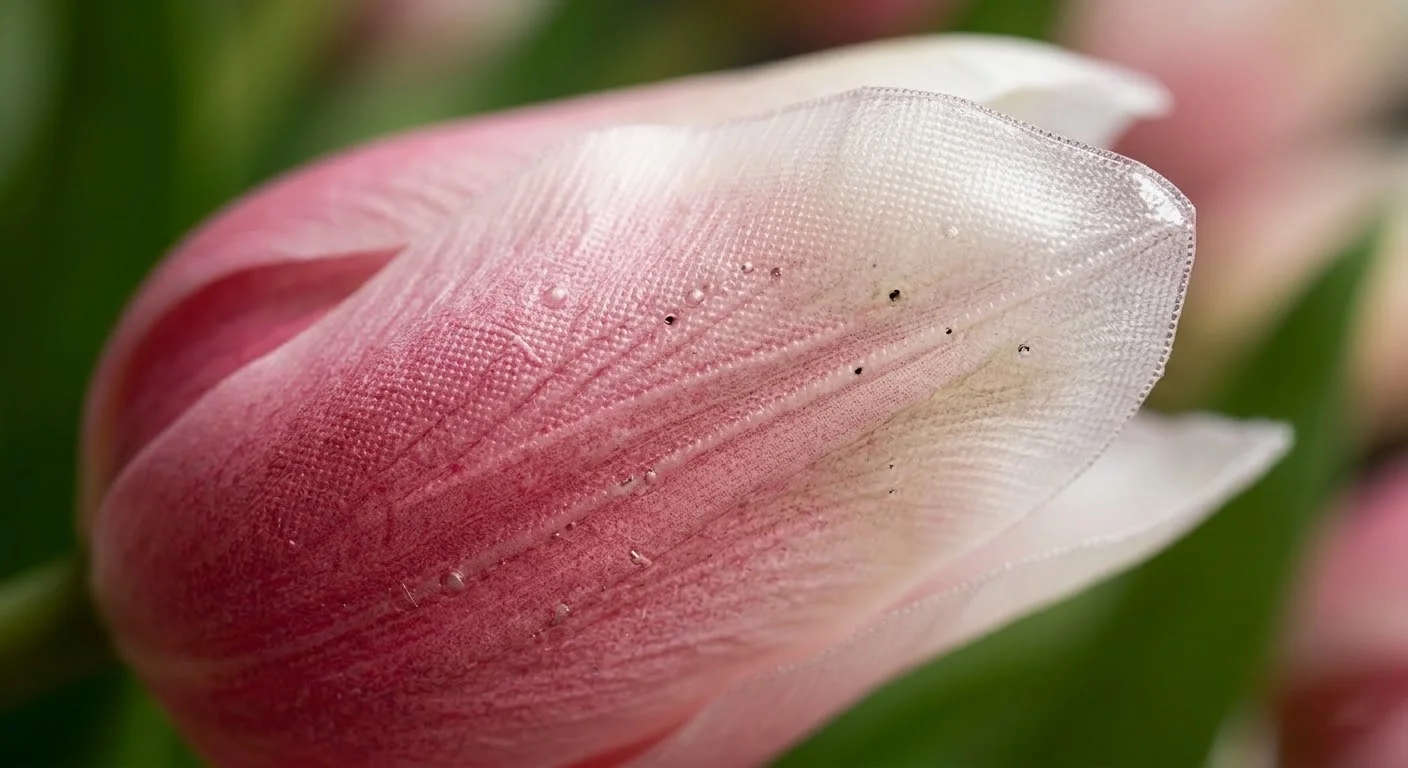 Macro comparison of artificial flower petal textures