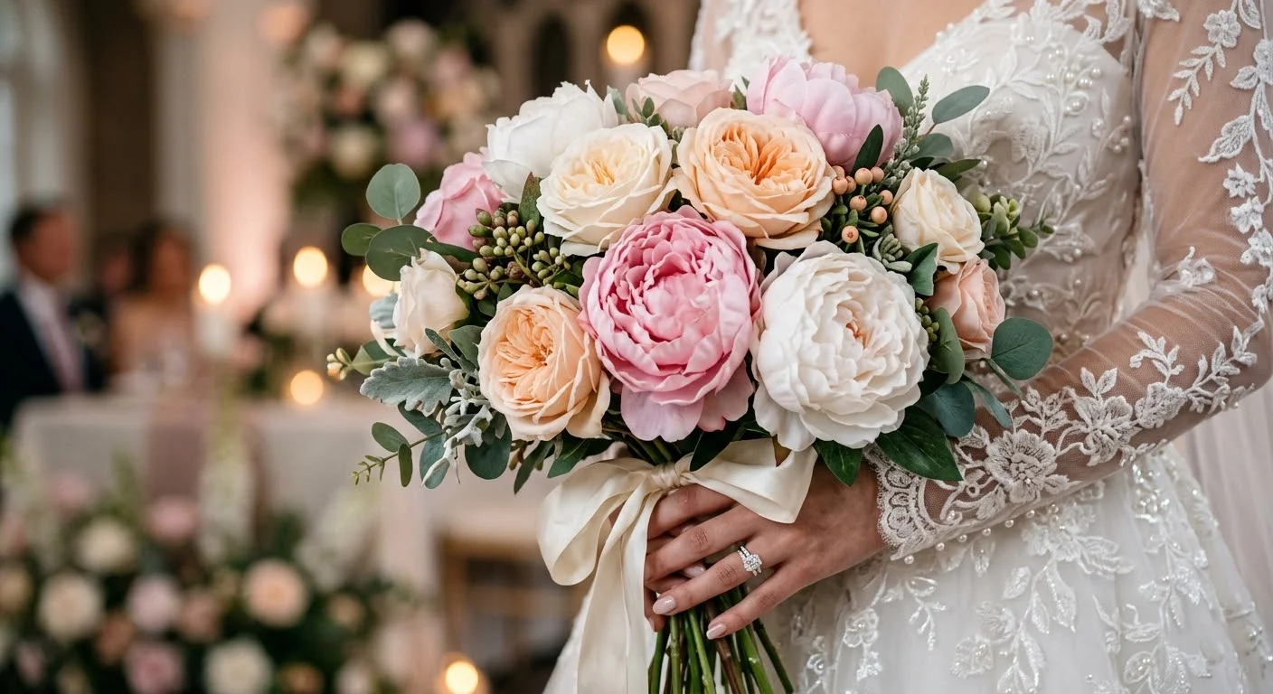 Real Touch bridal bouquet close-up