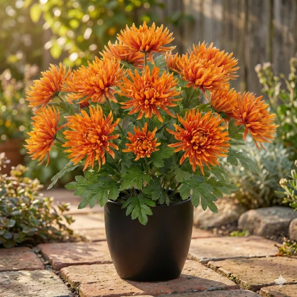 artificial mums for outdoors detail