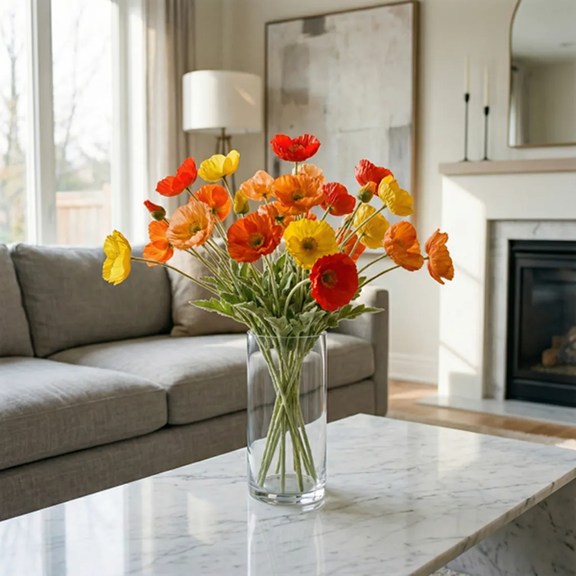 Artificial Poppy Flowers detail